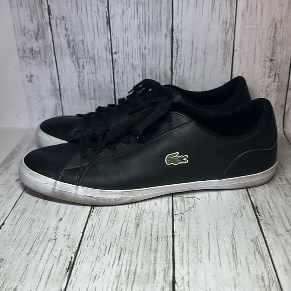 Lacoste Alligator Lerond Black White Leather Sneakers Shoes Men’s Size 13 - Picture 5 of 11